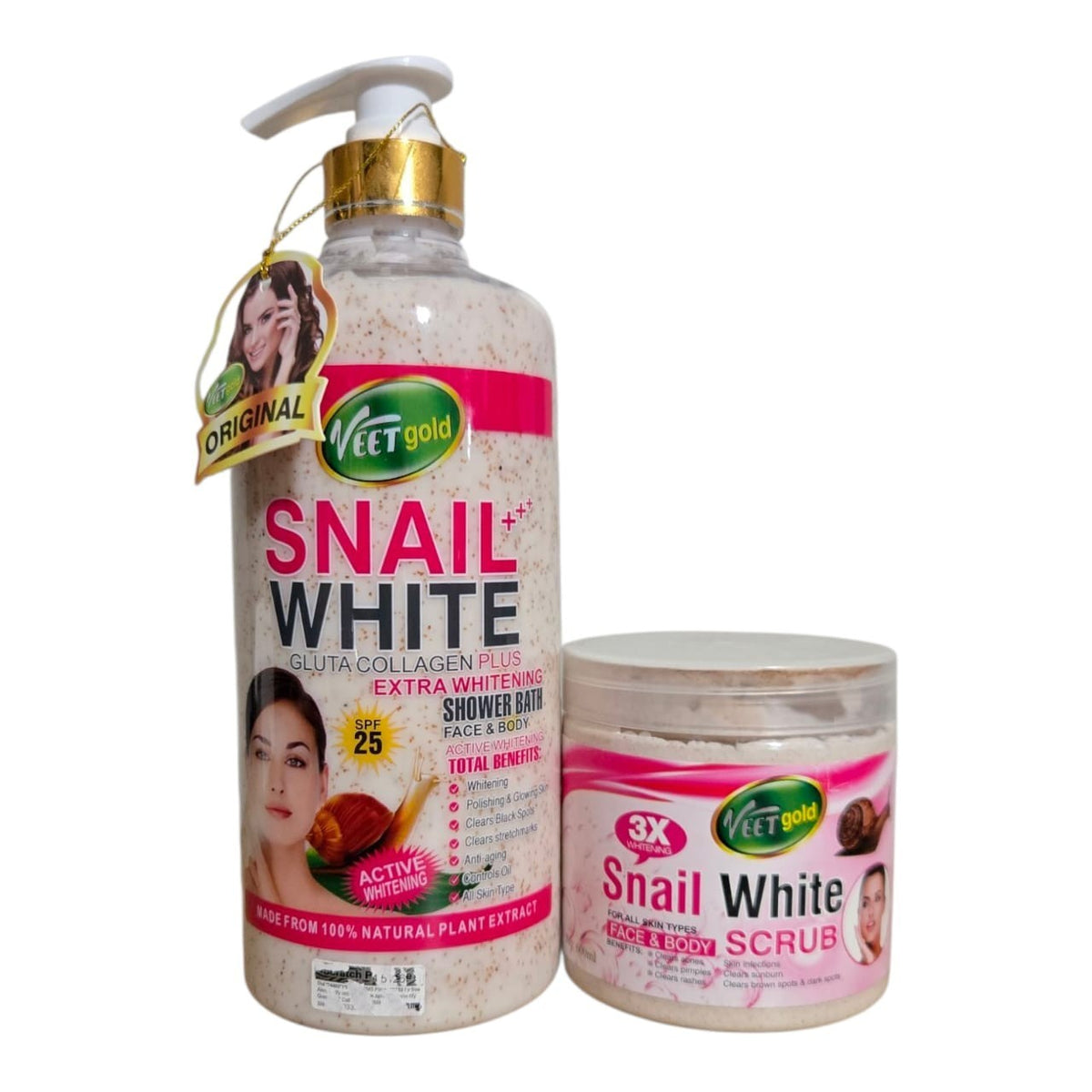 Whitening Body & Face Scrub with Collagen SPF 25 - Veet Gold Snail White