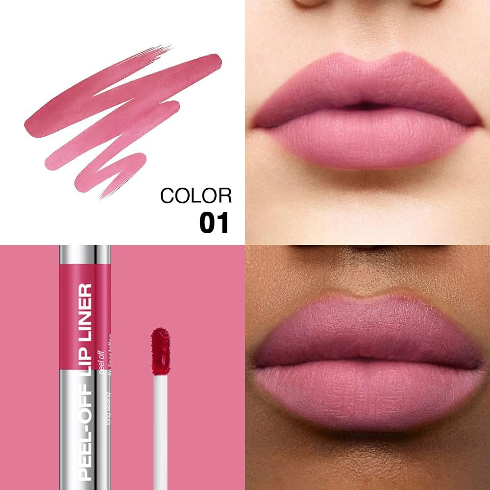 Peel Off Matte Liquid Lip Gloss - Long-lasting, Smudge-proof, 8 Shades