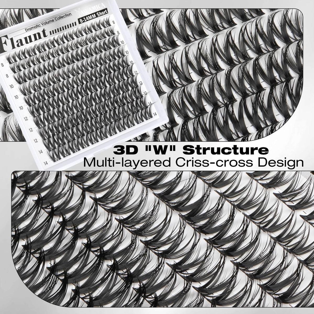Wispy Cluster Eyelashes 8-14mm 120 Pack - Reusable Faux Lash Extensions