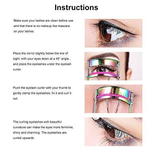 Metal Eyelash Curler with Silicone Refill Pads - All Eye Shapes Safe & Easy to Use