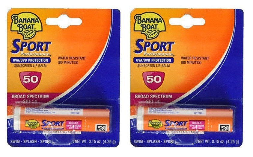 SPF 50 Sunscreen Lip Balm 2-Pack for Sun & Wind Protection
