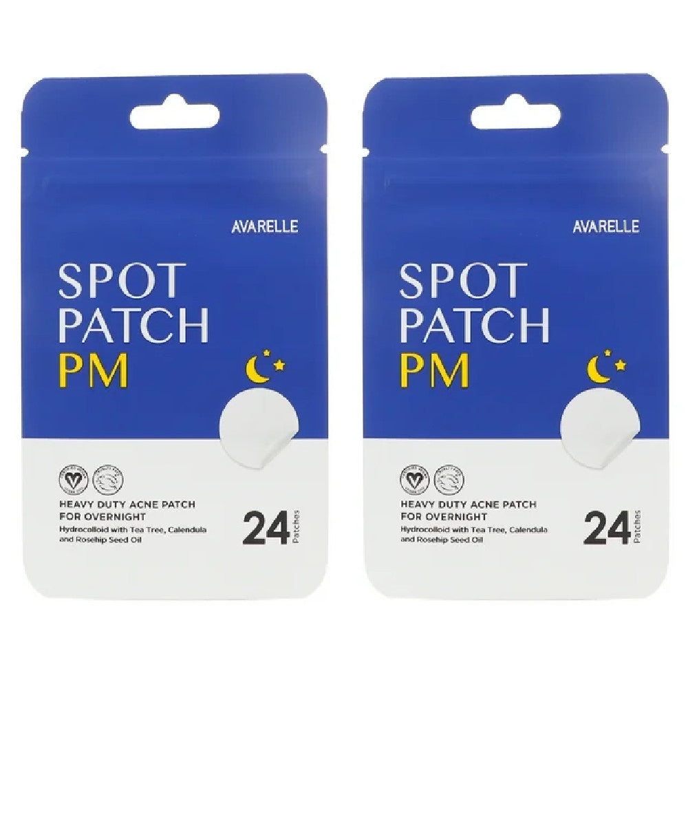 Acne Spot Patches - 24 Round Hydrocolloid Pimple Treatment for Face, 2 Pack
