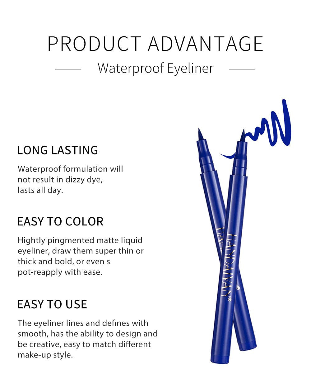 12 Color Matte Liquid Eyeliner Set Waterproof & Smudgeproof Eye Makeup