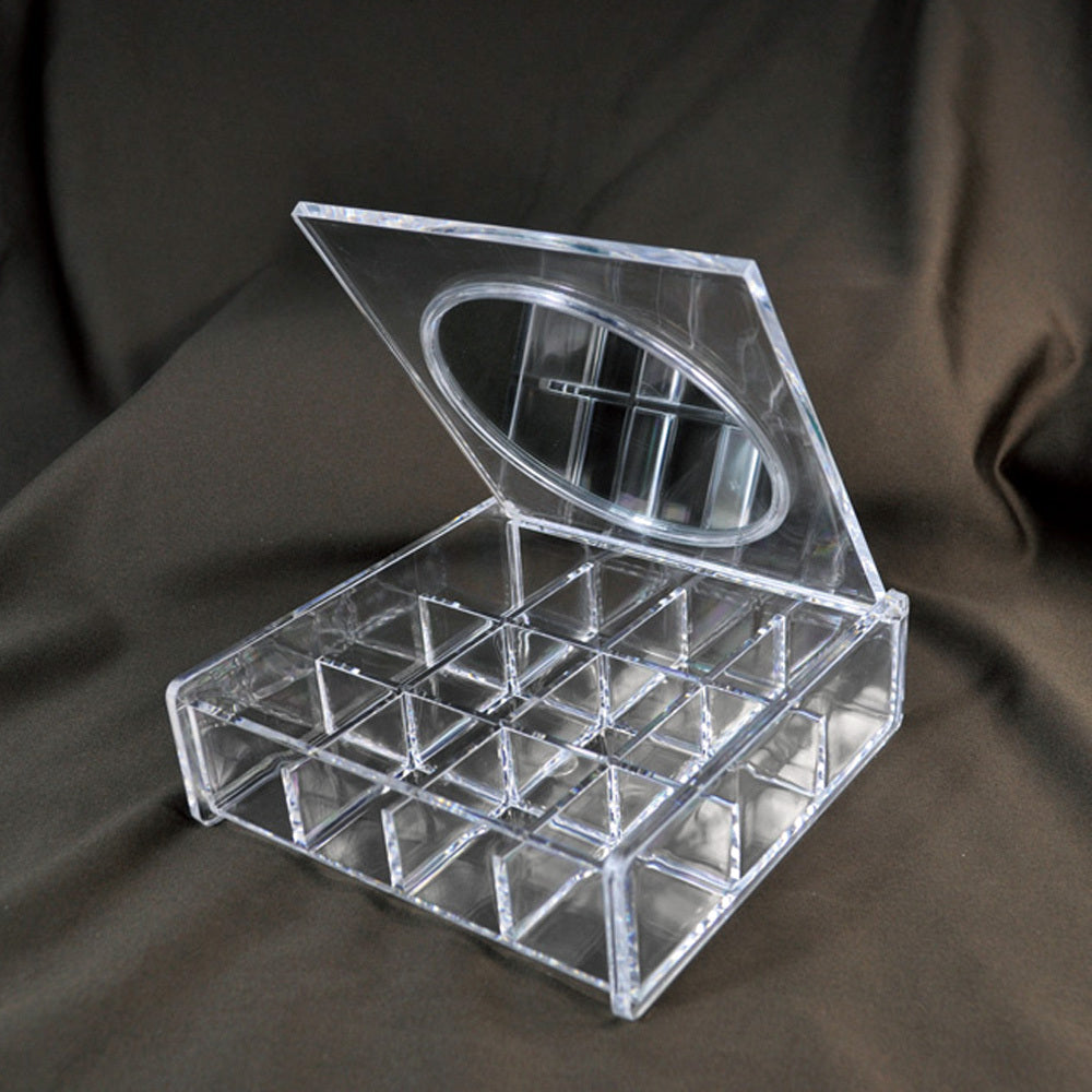 Jewelry and Cosmetic Storage Organizer with Mirror Lid, 12 Compartments