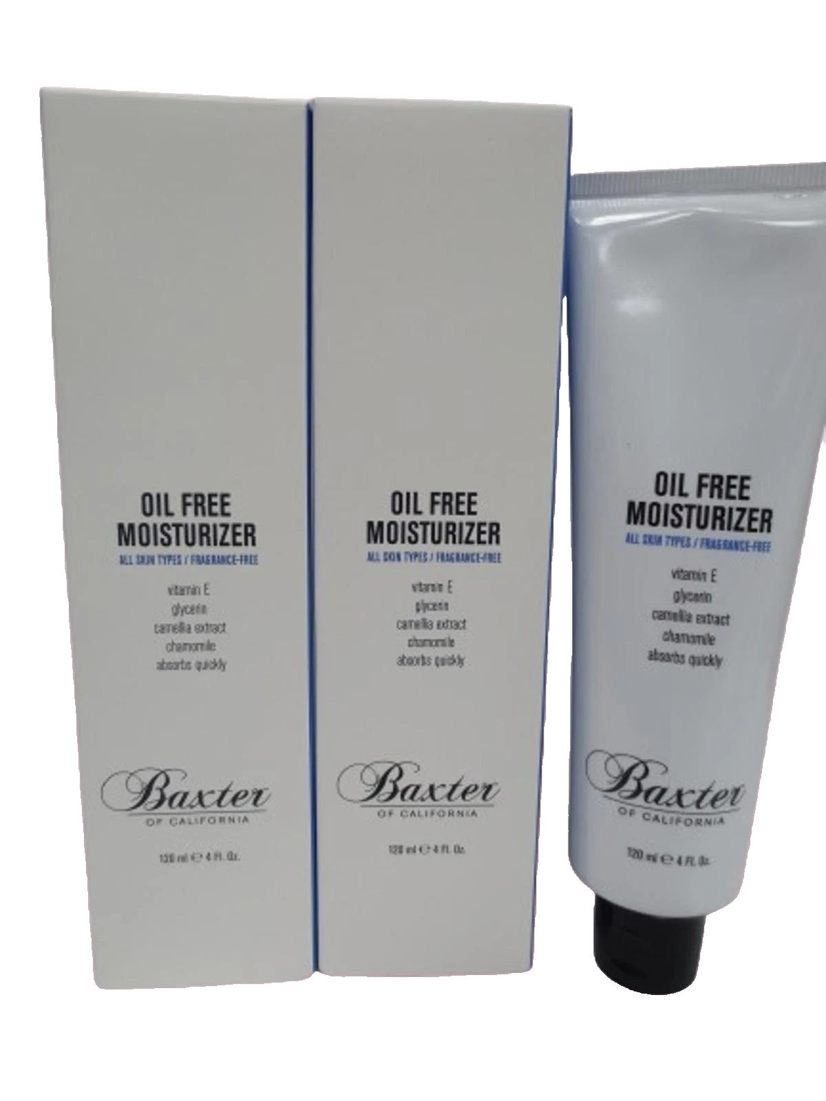 BAXTER OIL FREE MOISTURIZER ALL SKIN TYPES 4 OZ BOXED LOT OF 2