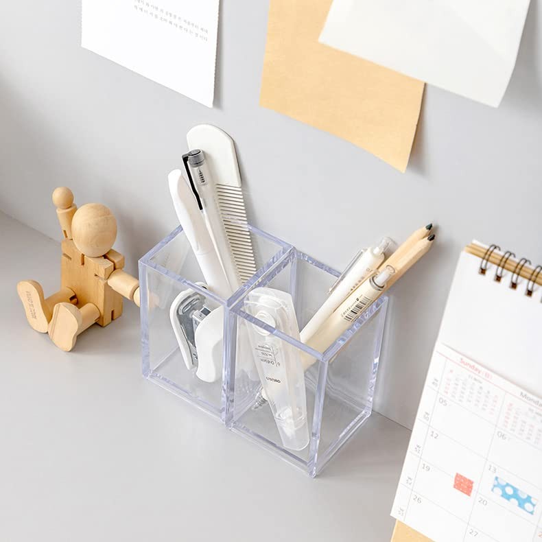 3 Pack Clear Acrylic Pencil Pen Holder Makeup Brush Storage Organizer