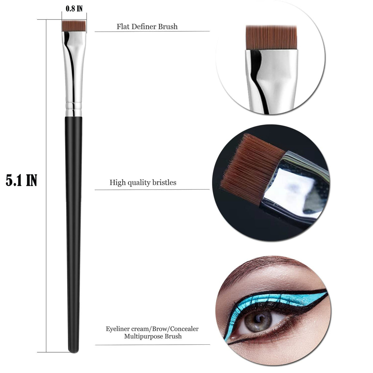 Fine Angled Eyeliner Brush - Ultra Thin Precision Makeup Tool