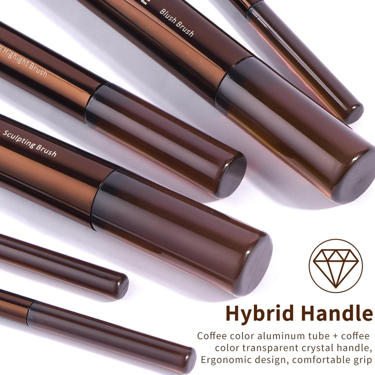 14-Piece Makeup Brush Set with Aluminum Ferrules - Premium Synthetic