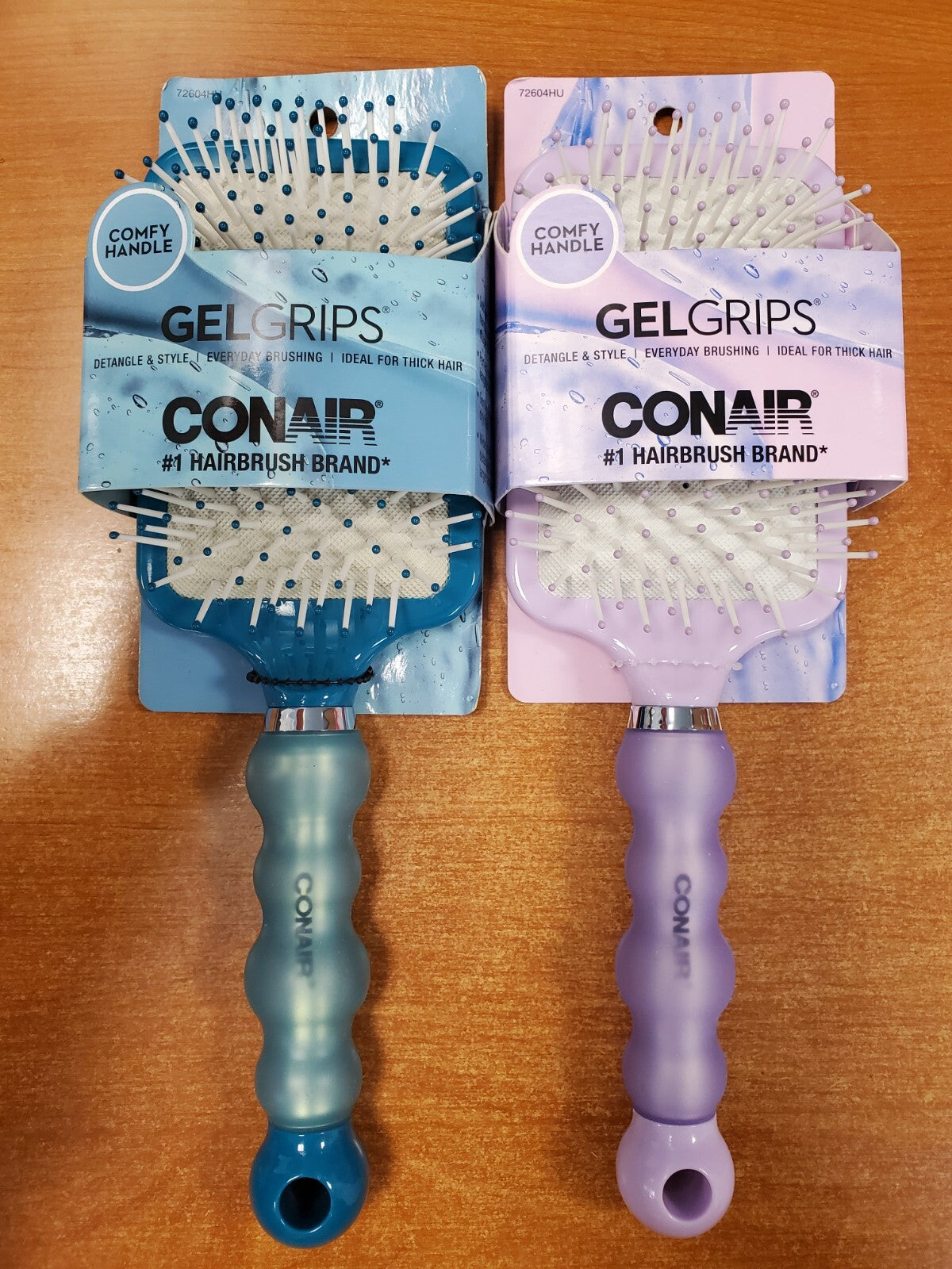 Conair Gel Grip Paddle Hairbrush Pack - Detangles & Styles All Hair Types
