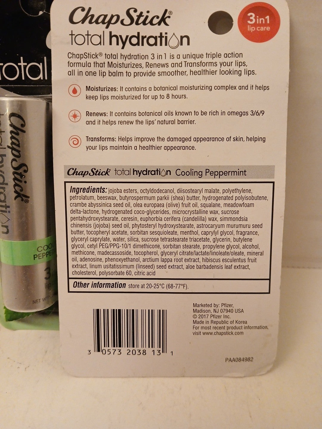 Lip Care Set with Cooling Peppermint - Total Hydration 3-in-1 Lip Balm, 3 Pack