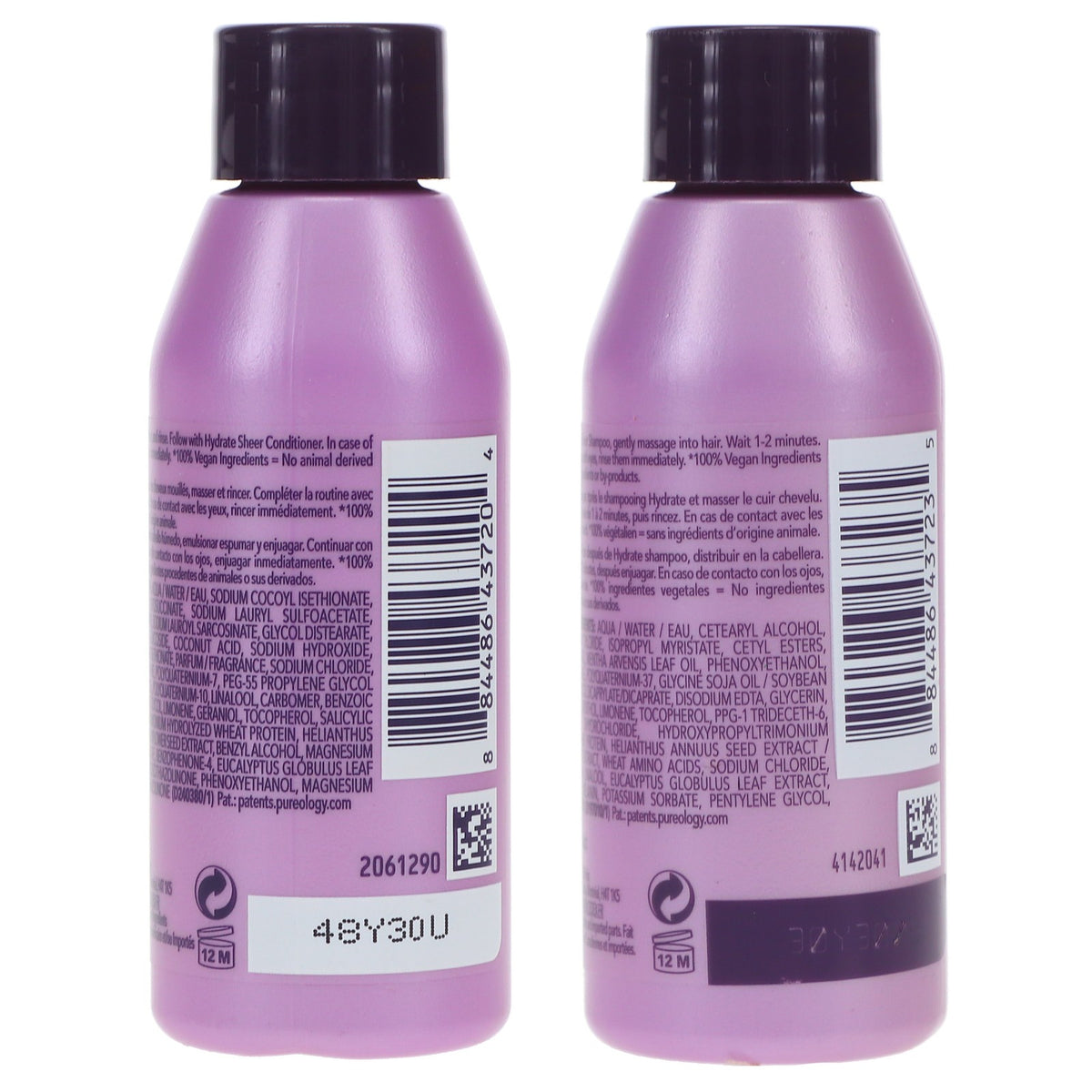 Pureology Hydrate Sheer Shampoo & Conditioner Set 1.7 oz Vegan Hair Care