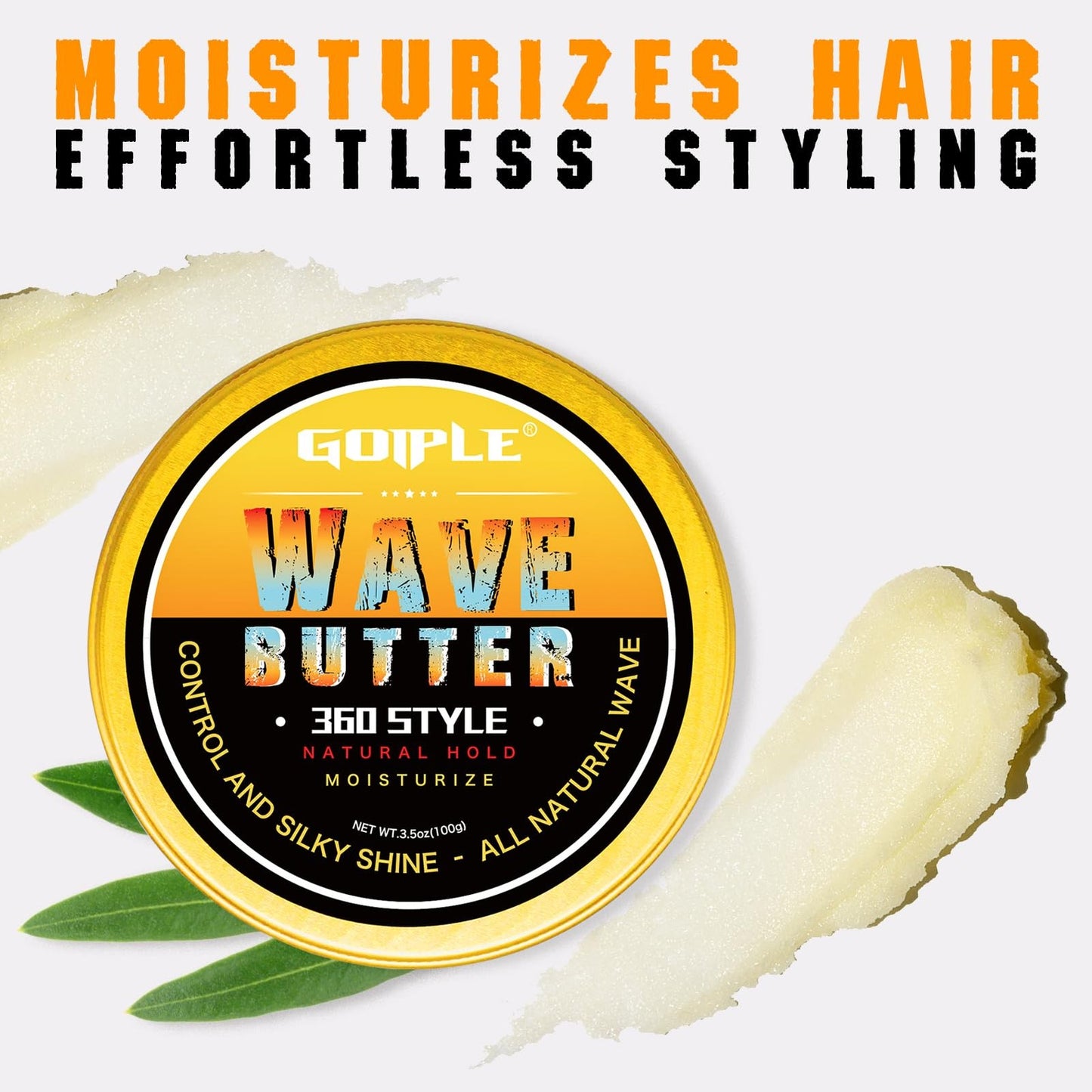 Wave Butter 360 Wave Grease for Men - Natural Styling Pomade with Shea & Beeswax