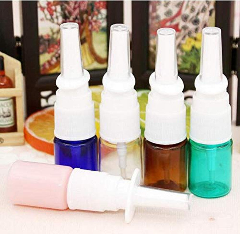 12 Pack Portable 5ml Plastic Nasal Spray Bottles - Refillable Fine Mist