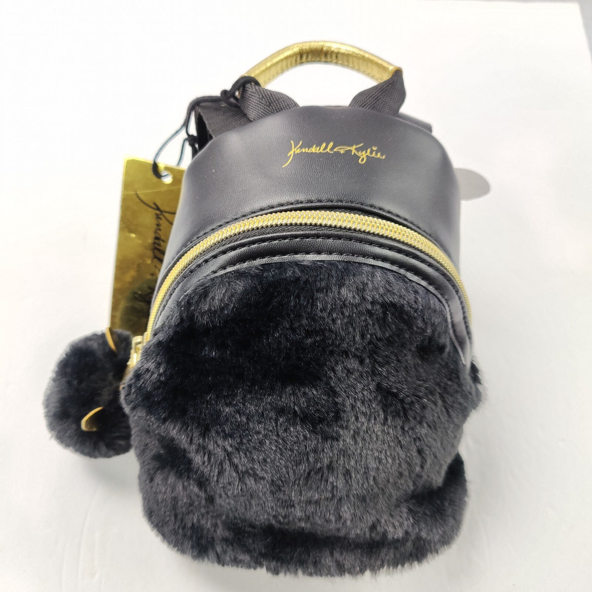 Mini Black Cat Backpack Bag - Faux Fur Accessory NWT