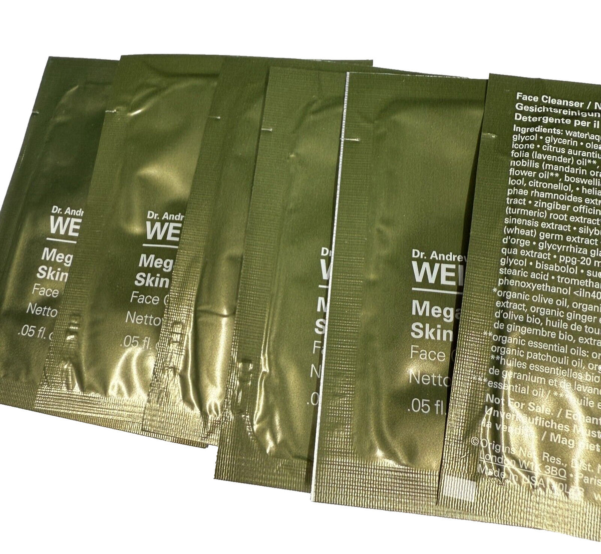 Mega-Mushroom Skin Relief Face Cleanser Sachet Lot of 6 - Gentle Facial Wash