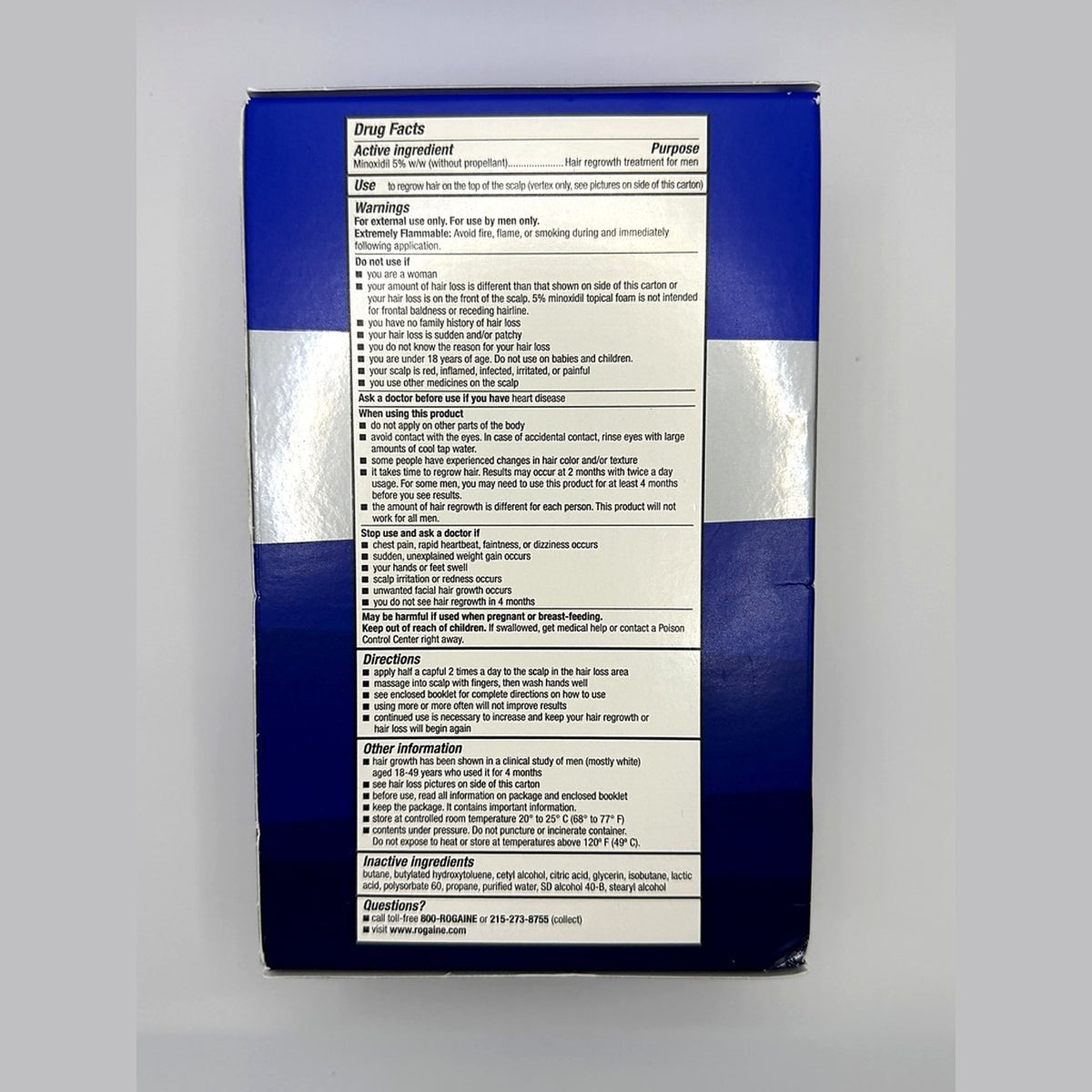 Men's Hair Regrowth Foam Treatment 5% Minoxidil Unscented 3 Cans
