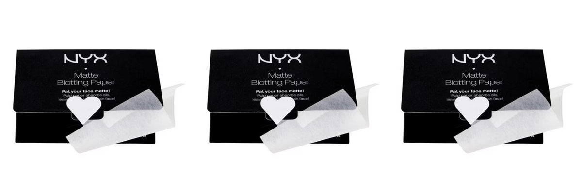 NYX Matte Blotting Paper Sheets 3 Pack - 150 Sheets for Face Touch-Up