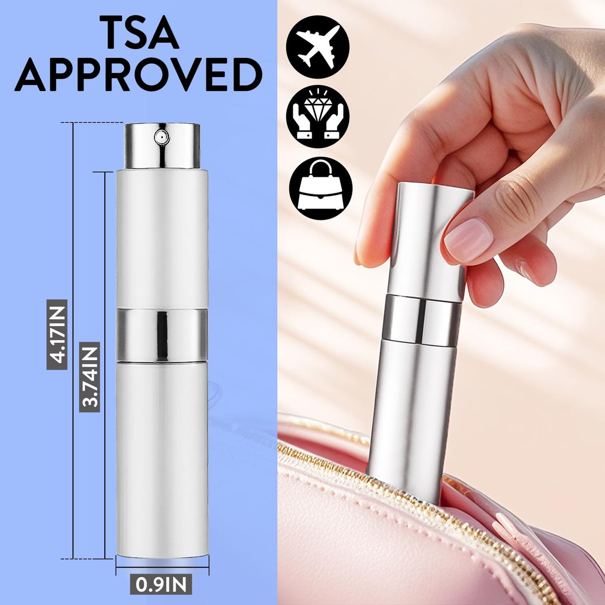 8ML Refillable Perfume Atomizer Spray Bottles Travel Set - 6 Pack