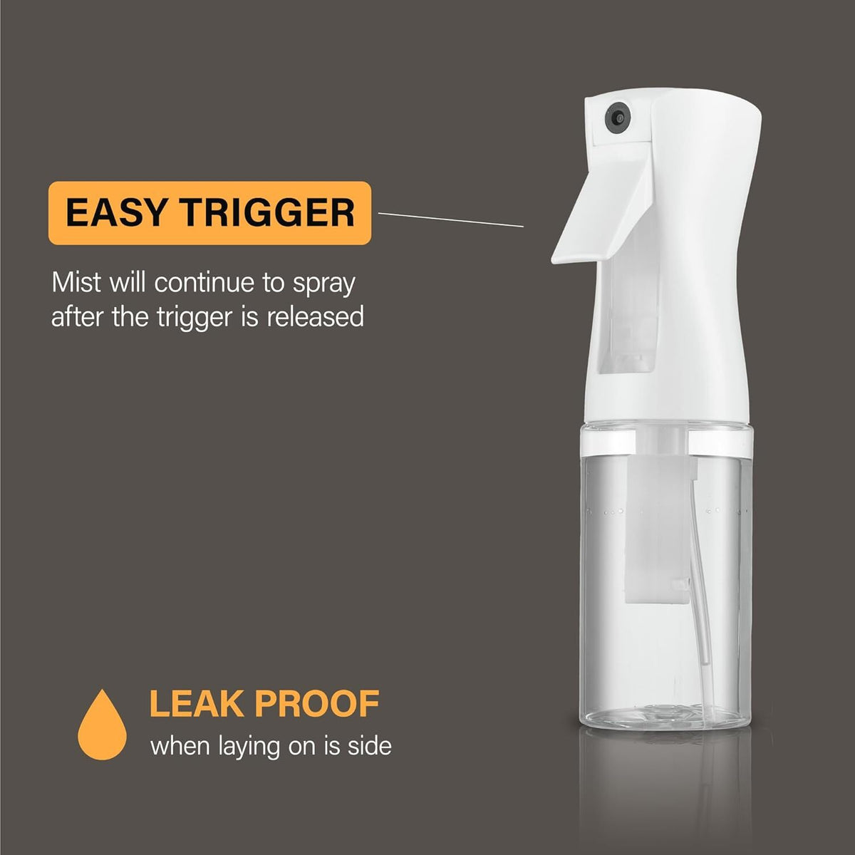 2 Pack Continuous Spray Bottles - Ultra Fine Mist for Hair & Water