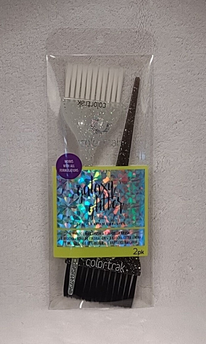 Galaxy Glitter Paint Brush Set 1.5-3 Inch Wide Feather Bristle Applicators