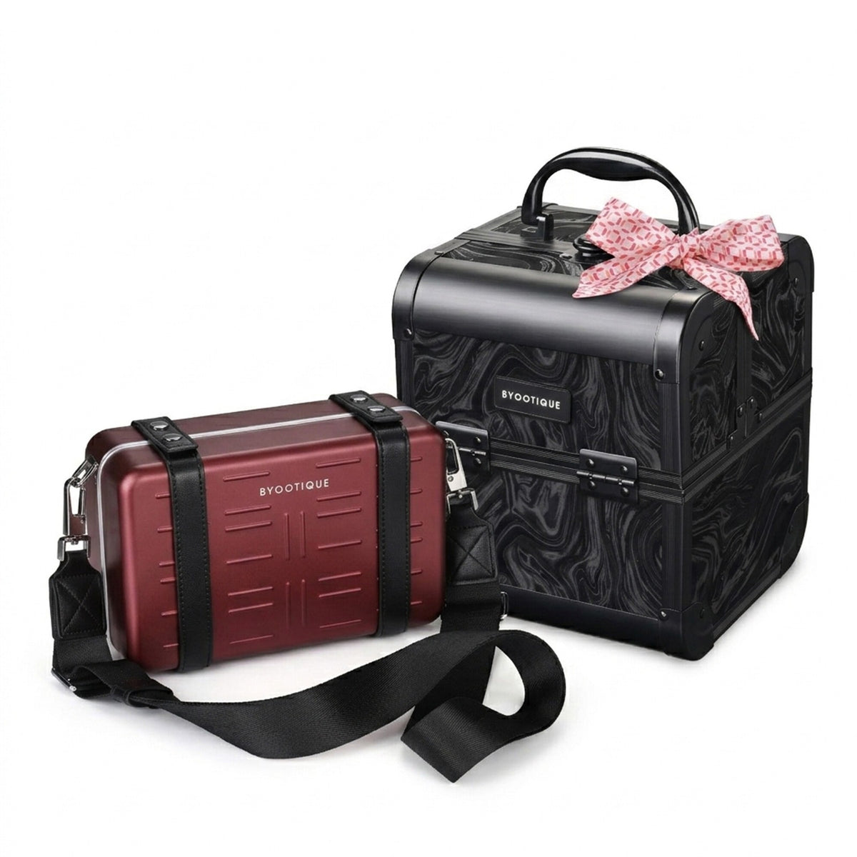 Mini Aluminum Crossbody Bag with Travel Case - Portable Hard Shell Handbag