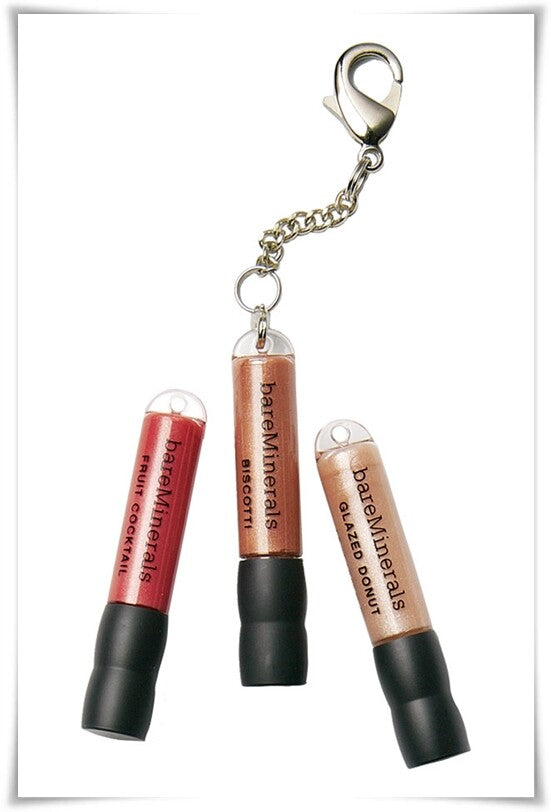 Lip Gloss Set with Keychain - Natural Mini Lip Gloss Trio