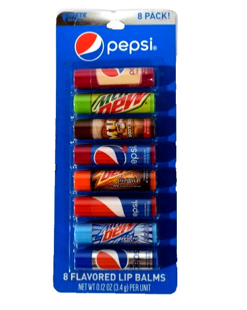 Lip Balm Set with Soda-Inspired Flavors - Hydrating & SPF 2, 8 Pack