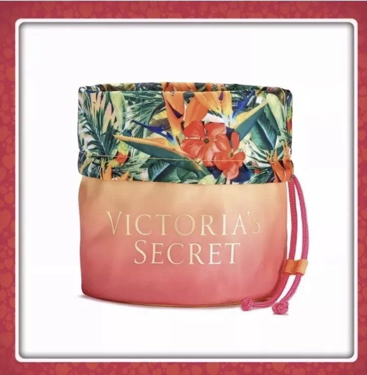 Victoria's Secret Neon Paradise Drawstring Ombré Beauty Bag - Tropical Style