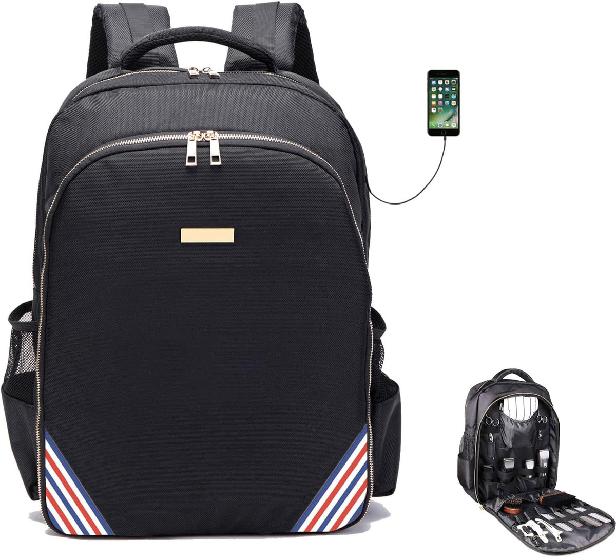 Barber Travel Backpack with USB Port for Clippers & Hairdressing Tools