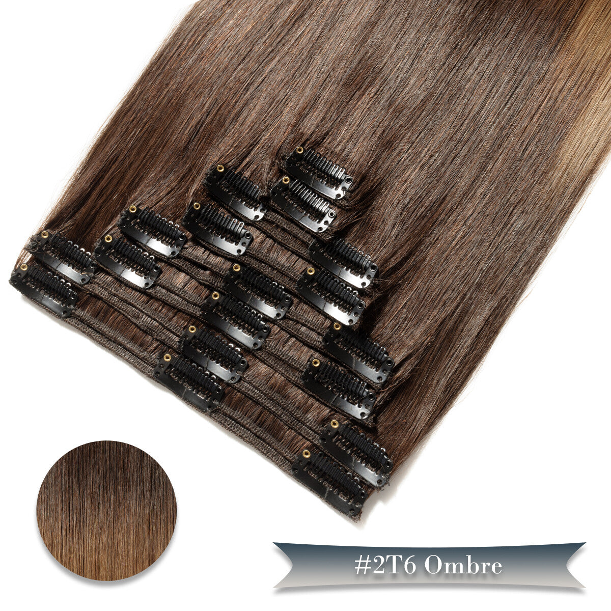 Double Weft Clip-In Human Hair Extensions Full Head - Thick & Tangle-Free