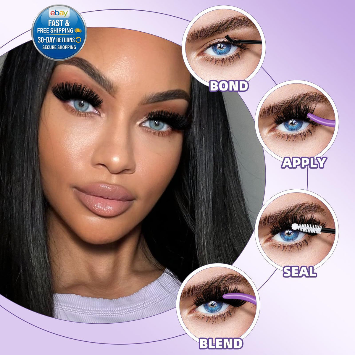 False Eyelash Clusters Thick 200D, 1 Pack – Fluffy Wispy D Curl Lashes