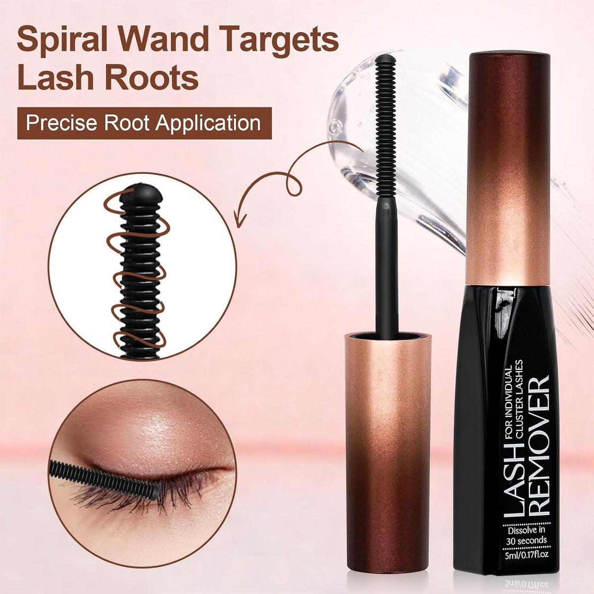 Eyelash Glue Remover for Strip and Cluster Lashes - Gentle, Easy to Use