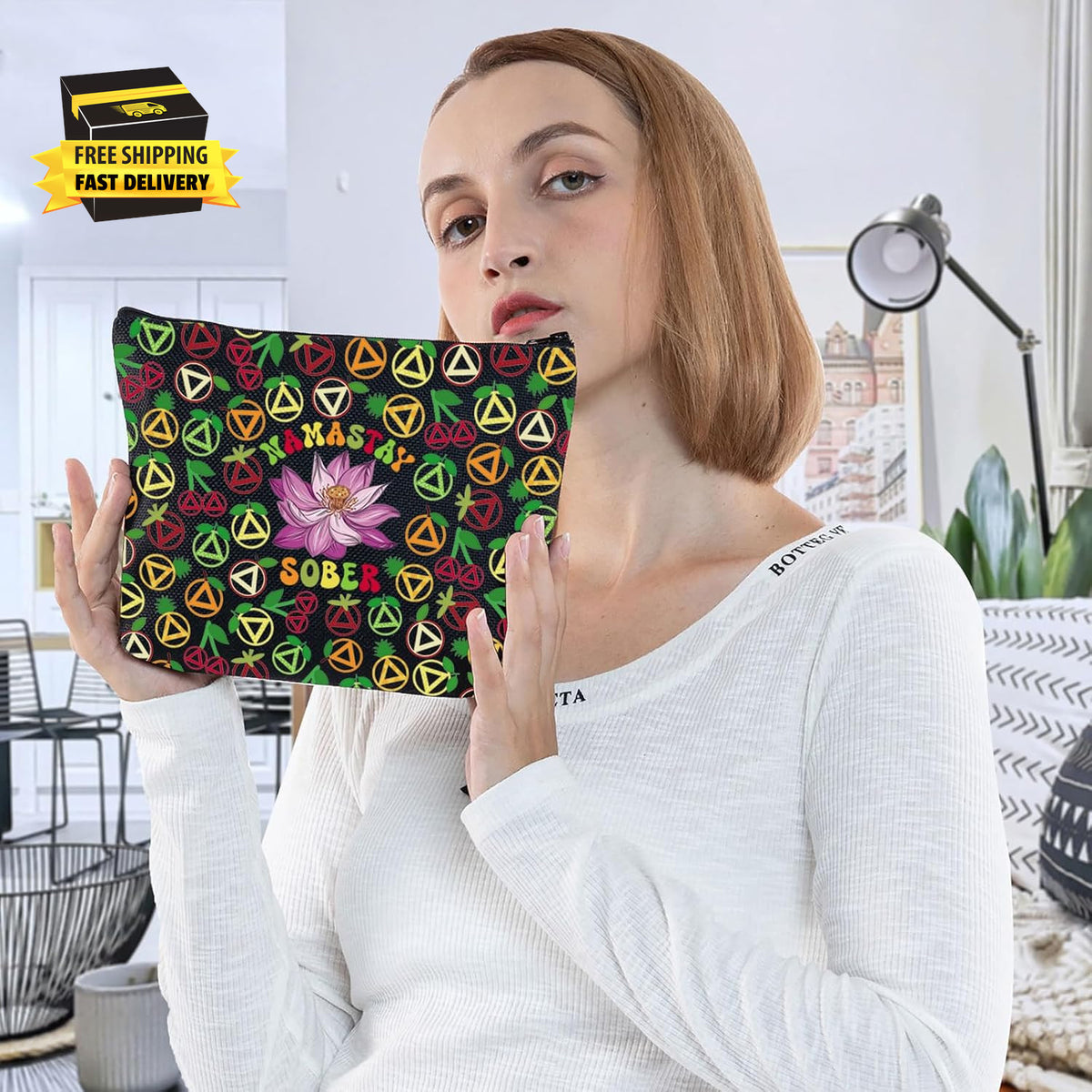 Sober Recovery Makeup Cosmetic Bag for Women - 12 Step Sobriety Gift