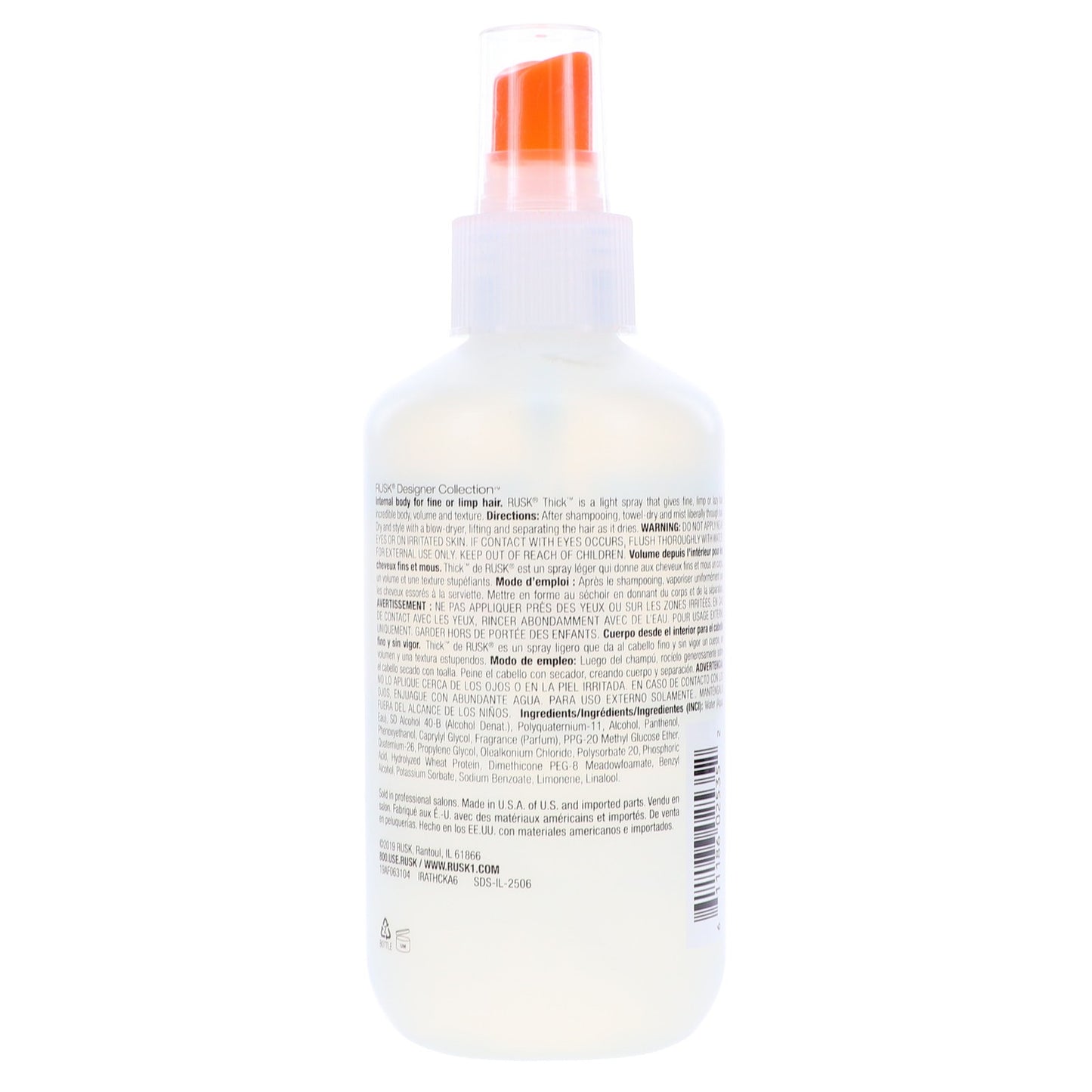 Rusk Thick Body and Texture Amplifier - 6 oz for Fine & Thin Hair