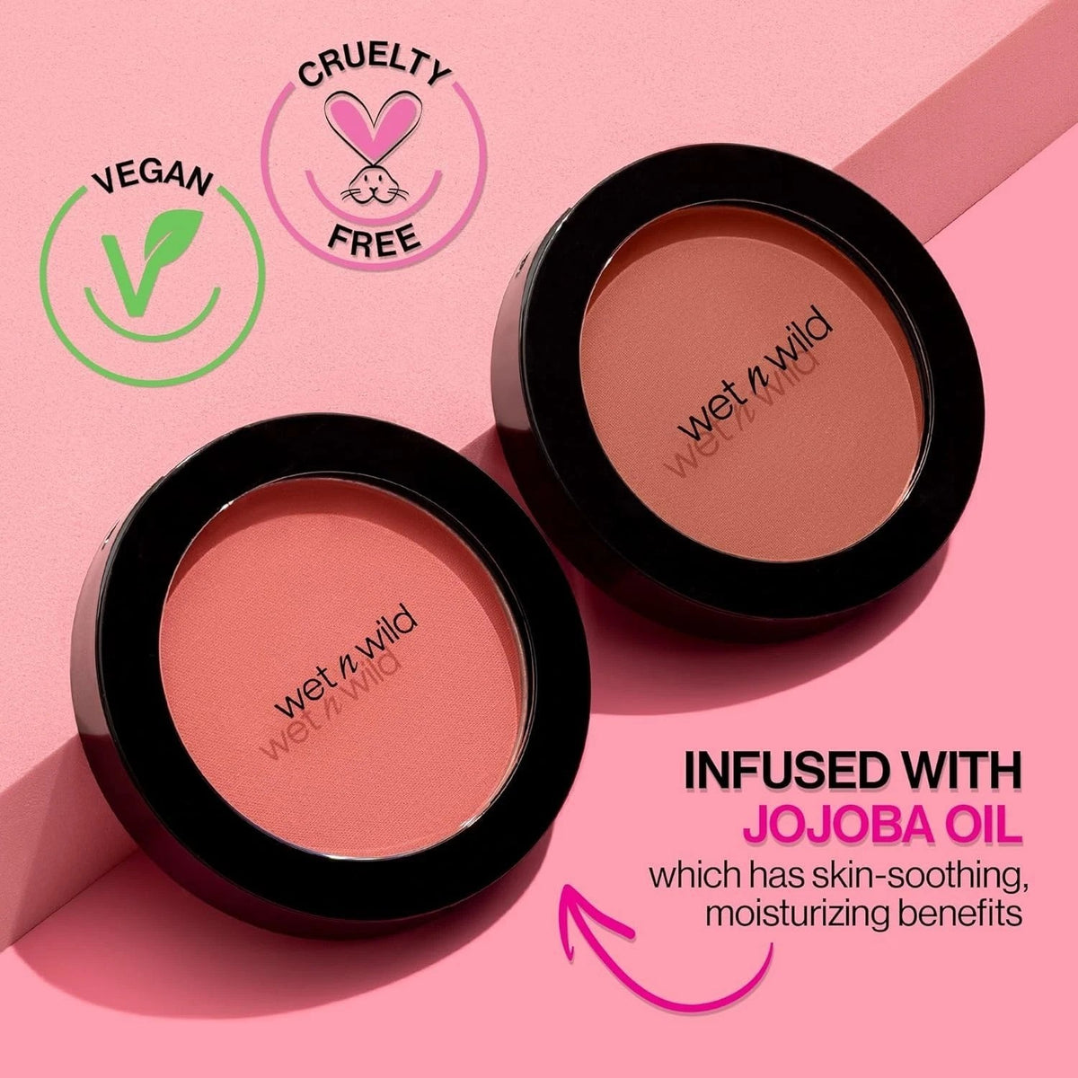 Blush Makeup Powder - Buildable Pinch Me Pink, Jojoba Infused, 0.81 Oz