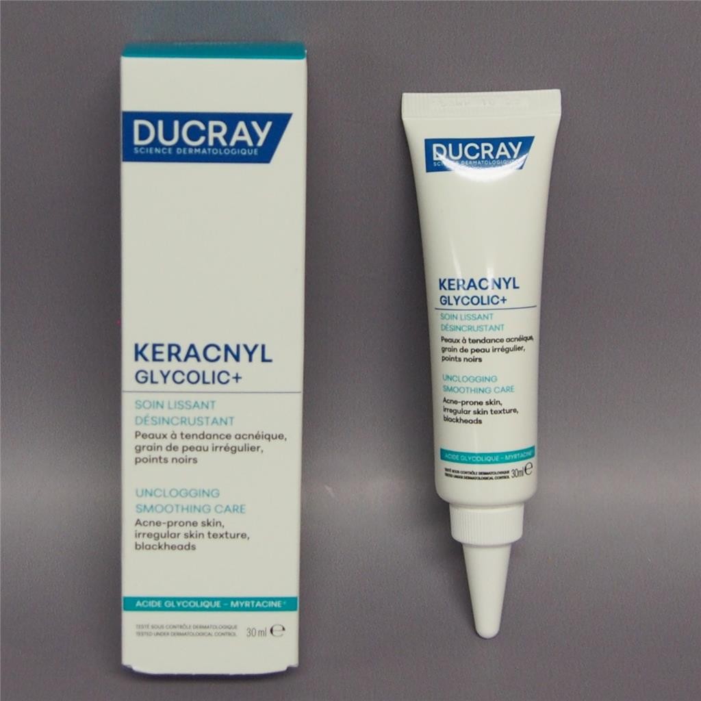Ducray Keracnyl Glycolic+ Unclogging Cream 30ml /1.01oz EXP 10/2028