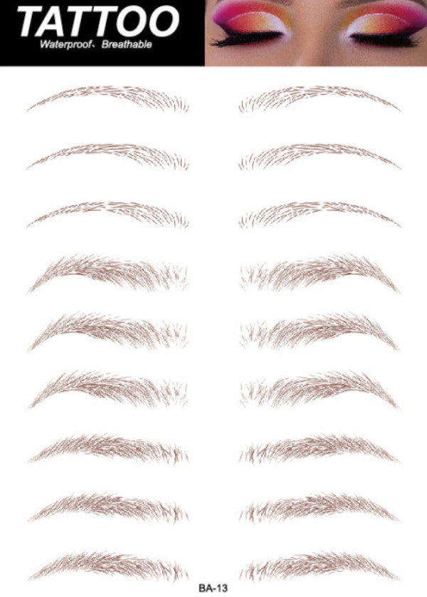 Waterproof Hair-Like Eyebrow Tattoo Stickers - Natural Microblading Effect, Reusable, 4D Texture
