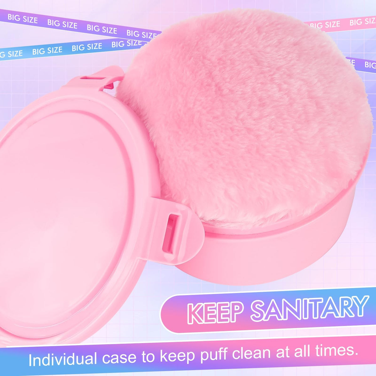 Large Body Powder Puff 6 Inch Soft Makeup & Body Powder Applicator