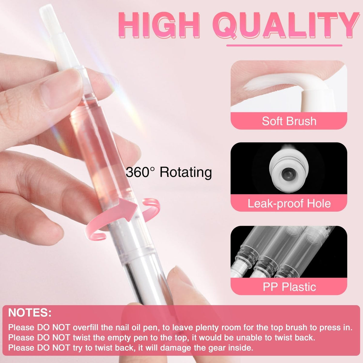 Nail Oil Pen 100 Pcs Empty Cuticle Oil Twist Pens with Brush Tip