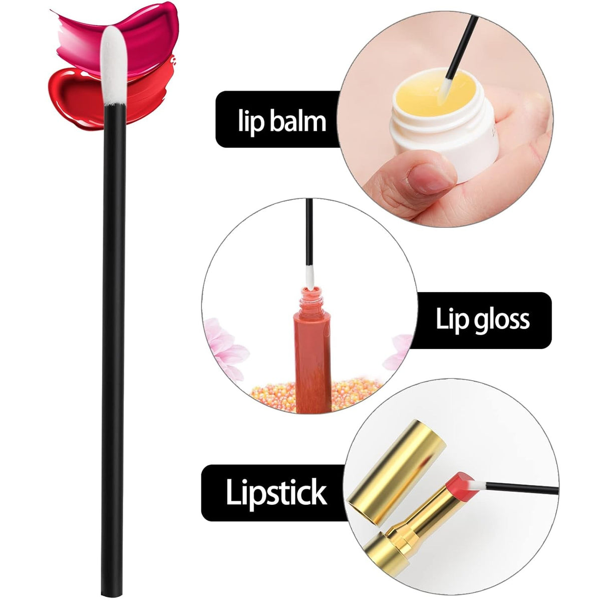 Disposable Lip Brush Wands Set for Precise Makeup Application