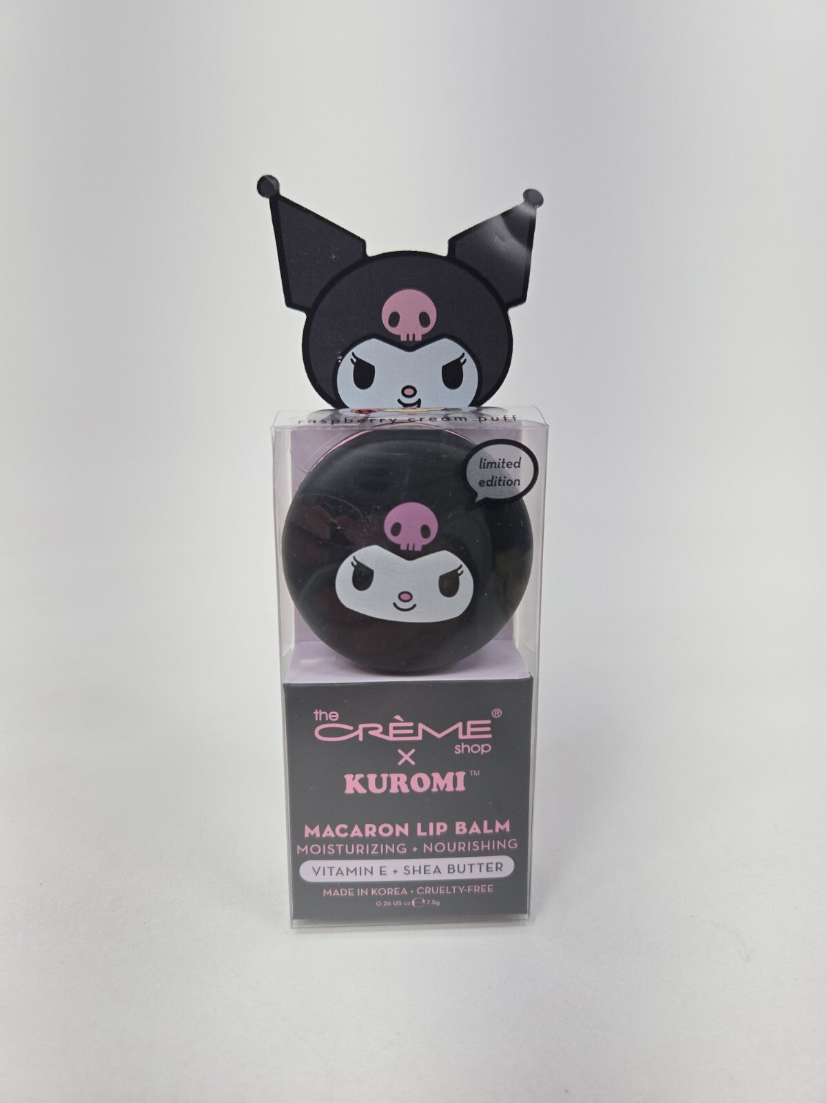 Lip Balm Raspberry Cream Puff 7.5g - Kuromi Macaron Lip Care