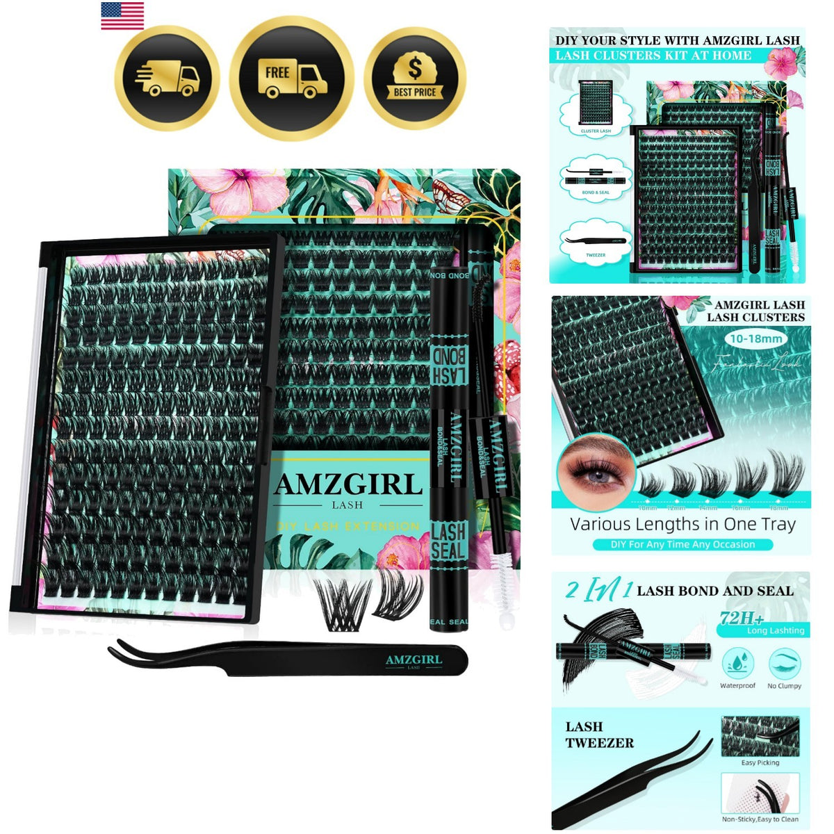 Lash Clusters Kit 168 Pcs Natural Look Waterproof Lash Extension Set