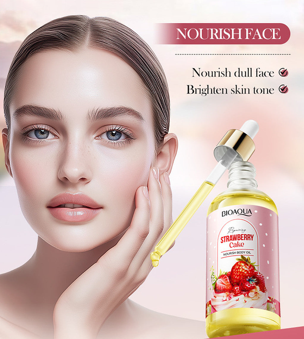 Bioaqua Strawberry Cake Body Oil Nourishing Moisturizing Skin Care