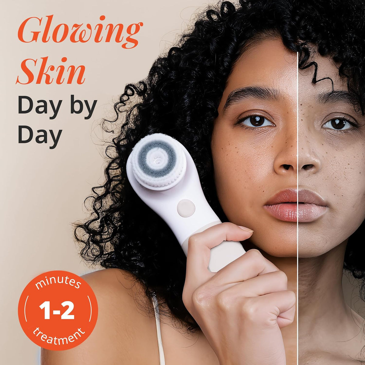 Electric Facial Cleansing Brush with 4 Exfoliating Heads – Waterproof, Handheld