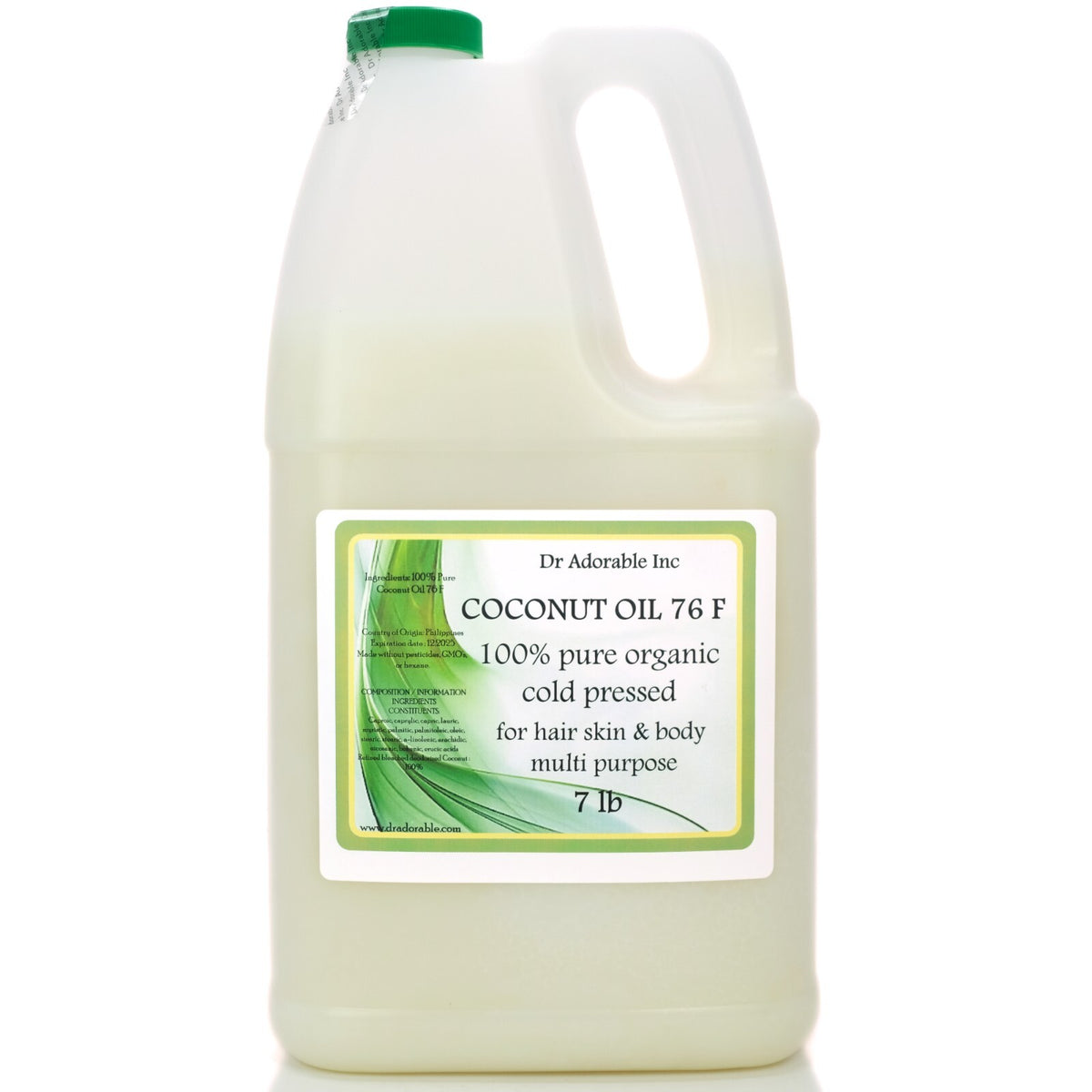 Pure Coconut Oil – 100% Organic Cold-Pressed