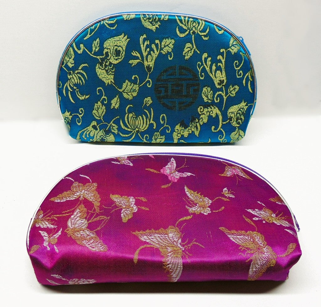5-Piece Nested Pouch Set with Zipper, Lined for Jewelry, Cosmetics, Gifts