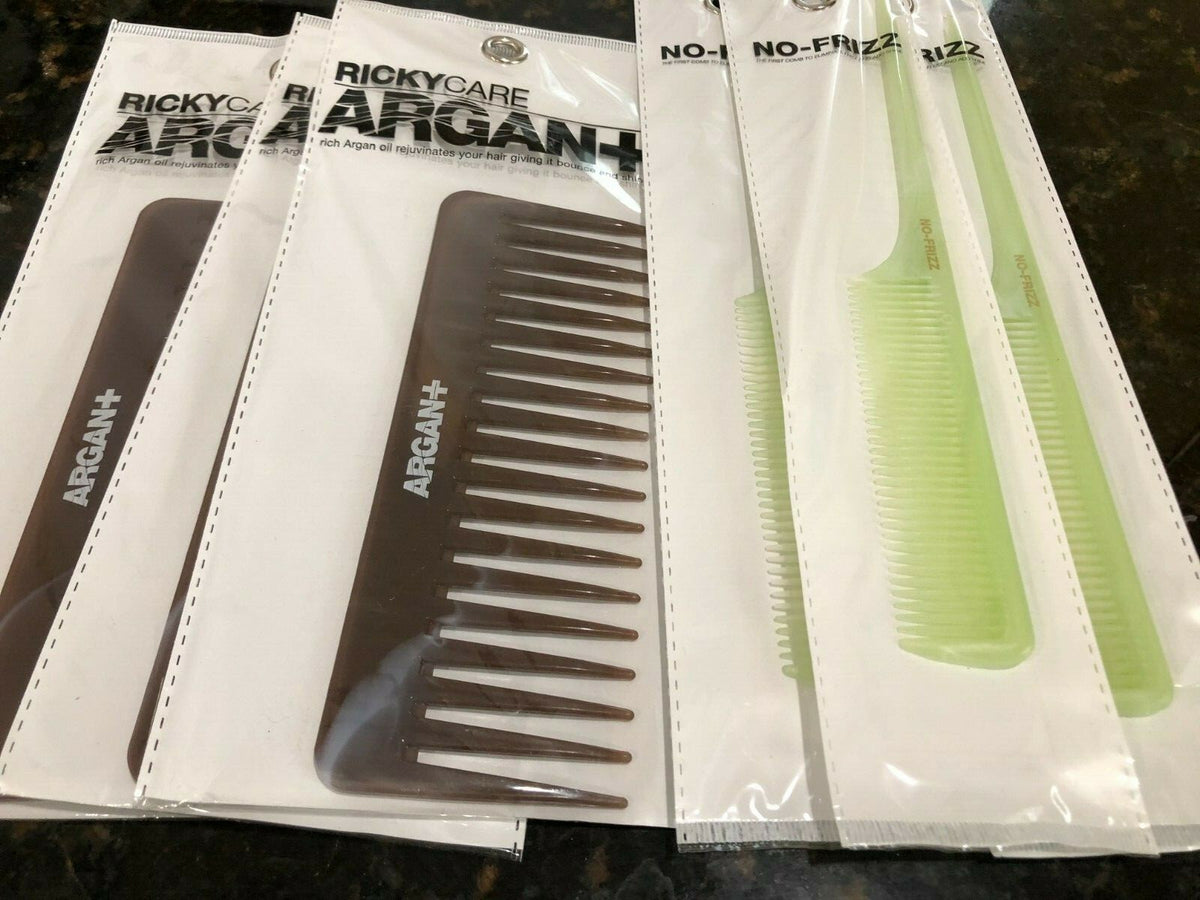 RickyCare Argan Plus Hair Combs Set - 6 Tail & Mane Grooming Tools