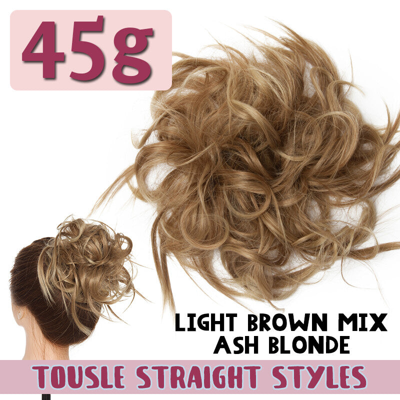 7-Inch Messy Bun Hair Piece Scrunchie Updo Thick Human Hair Extensions