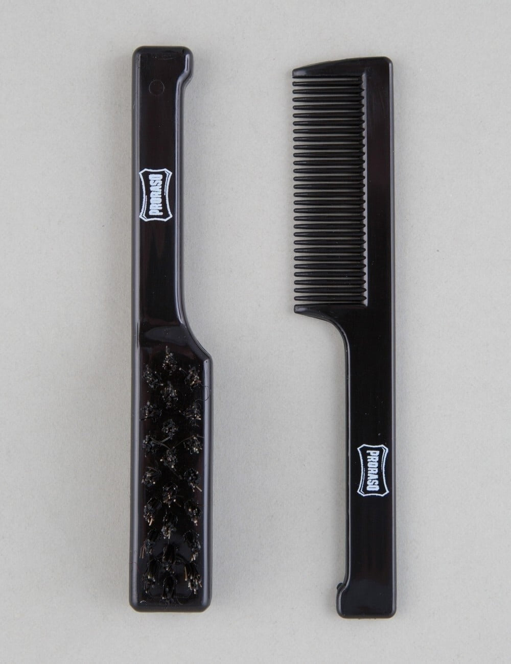Men's Beard and Mustache Grooming Comb & Brush Set - Travel Size, Italy Made
