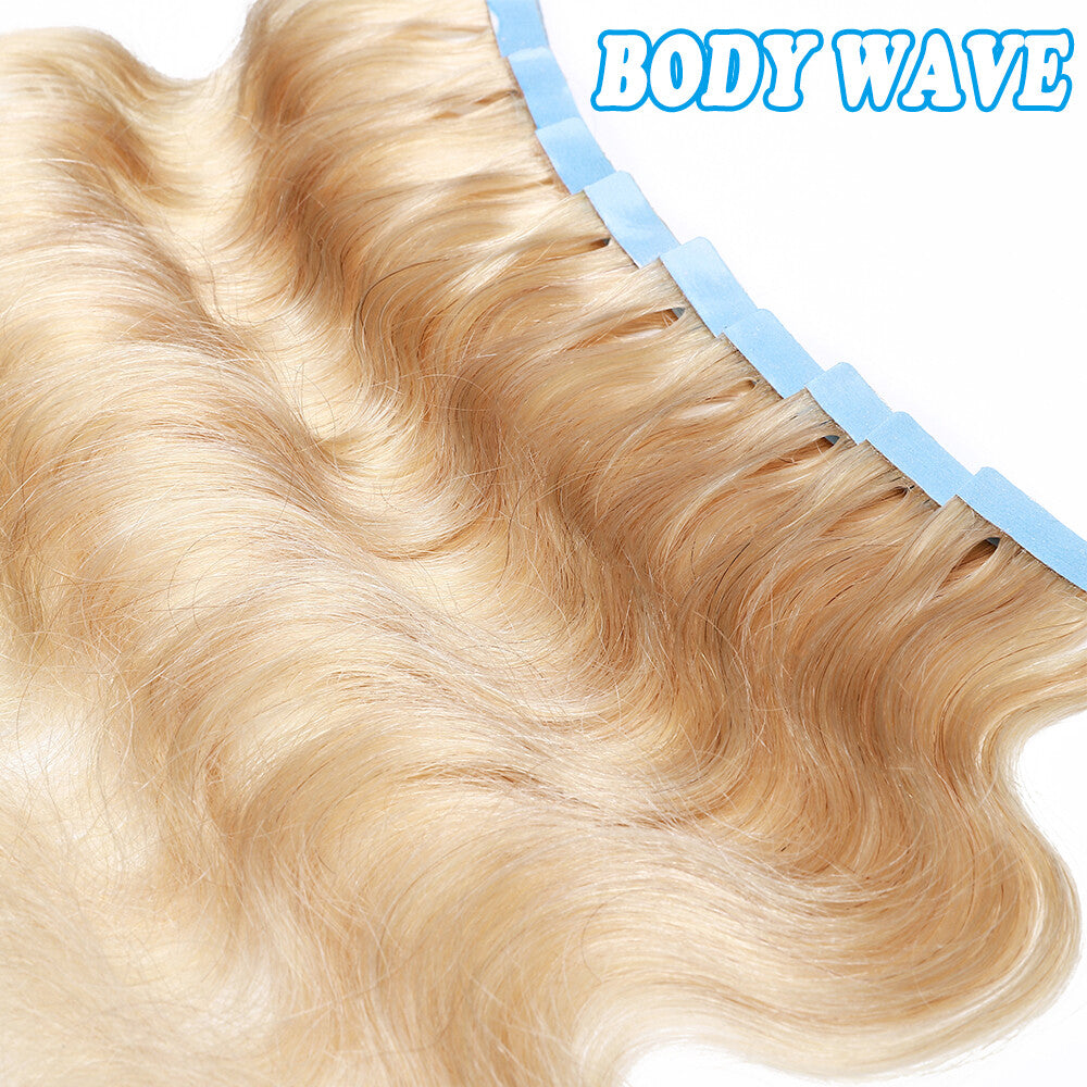 Thick Tape in Remy Human Hair Extensions Invisible Skin Weft Full Head